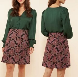Margaret M. Emily Paisley Printed A-Line Skirt